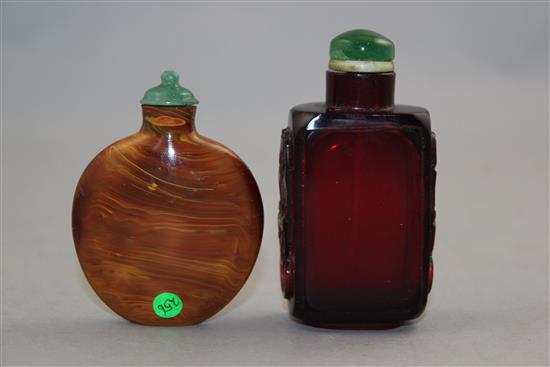 Two Chinese glass snuff bottles, 1730-1900, Richards no. 256